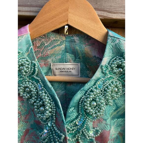 Reworked Vintage Beaded Brocade Jacket — One of a Kind - Picture 12 of 13